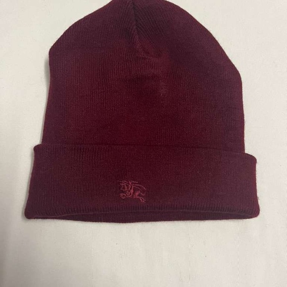 Burberry Deep Red Knit Beanie